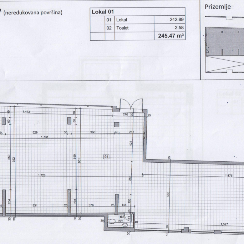 Inđija lokal 245m2+90m2