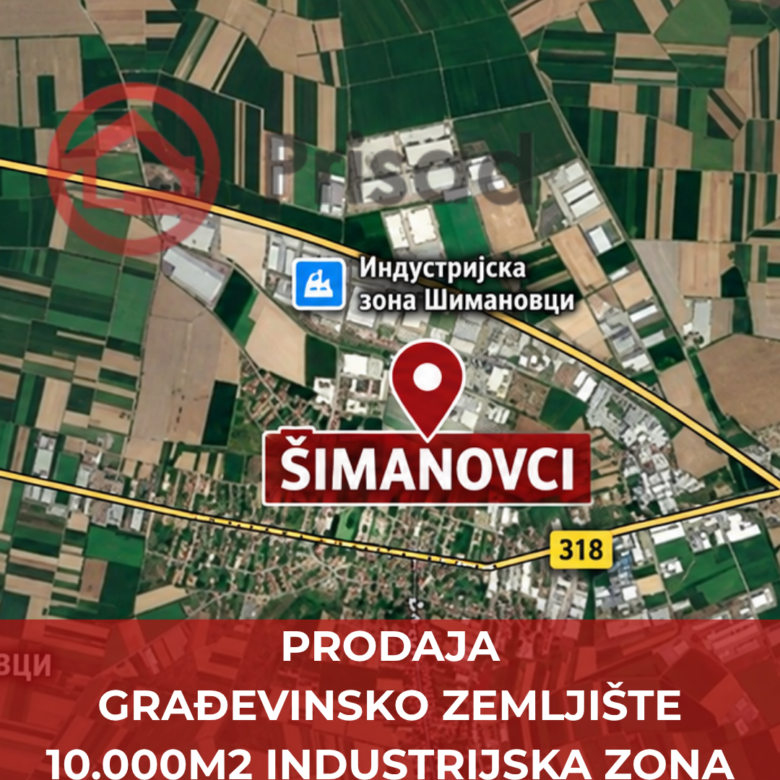 PRODAJA PLACA – ŠIMANOVCI | GRAĐEVINSKO ZEMLJIŠTE U INDUSTRIJSKOJ ZONI | 1 ha (10.000m2)