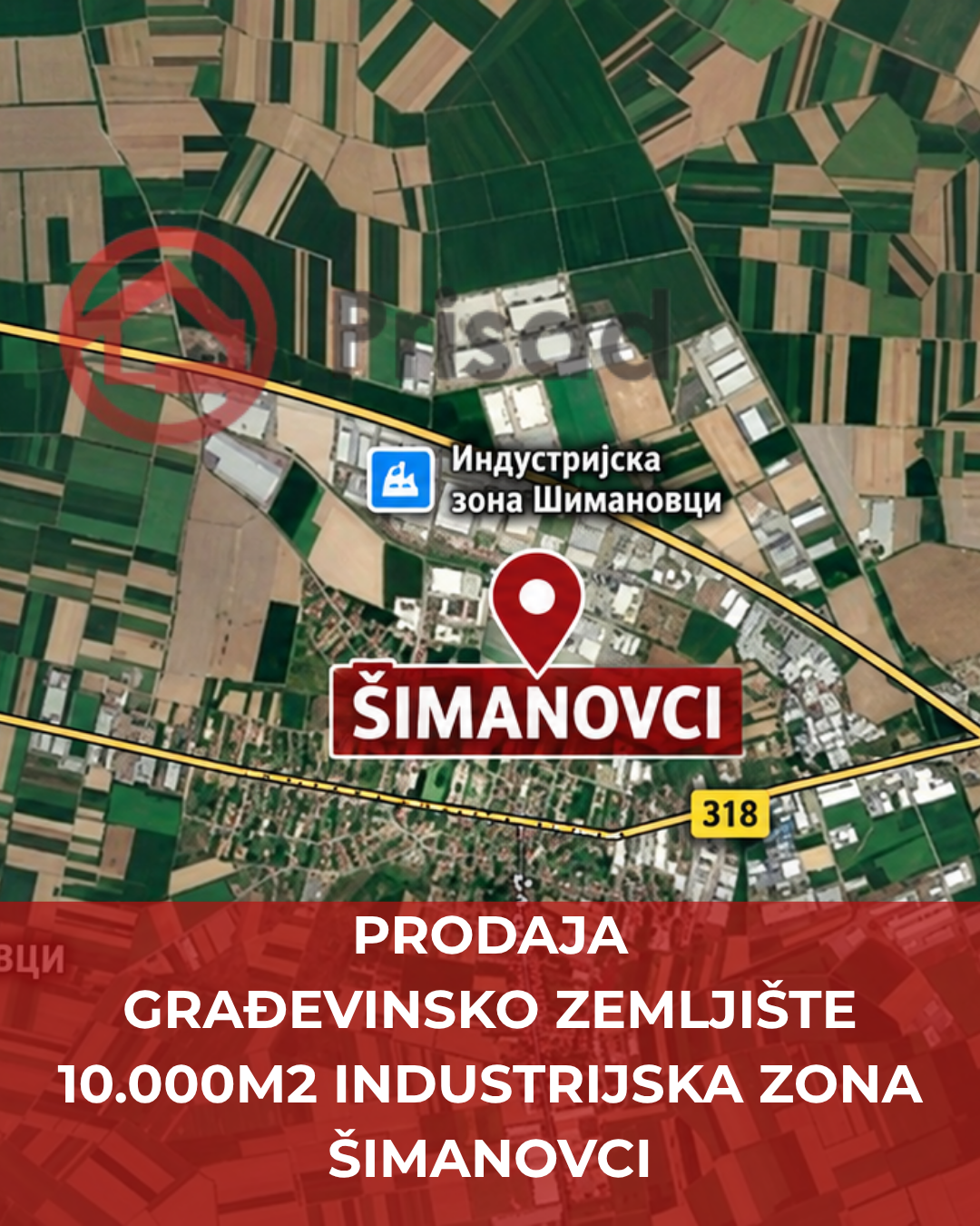 ŠIMANOVCI 1 HA PRODAJA PLACA – ŠIMANOVCI | GRAĐEVINSKO ZEMLJIŠTE U INDUSTRIJSKOJ ZONI | 1 ha (10.000m2)